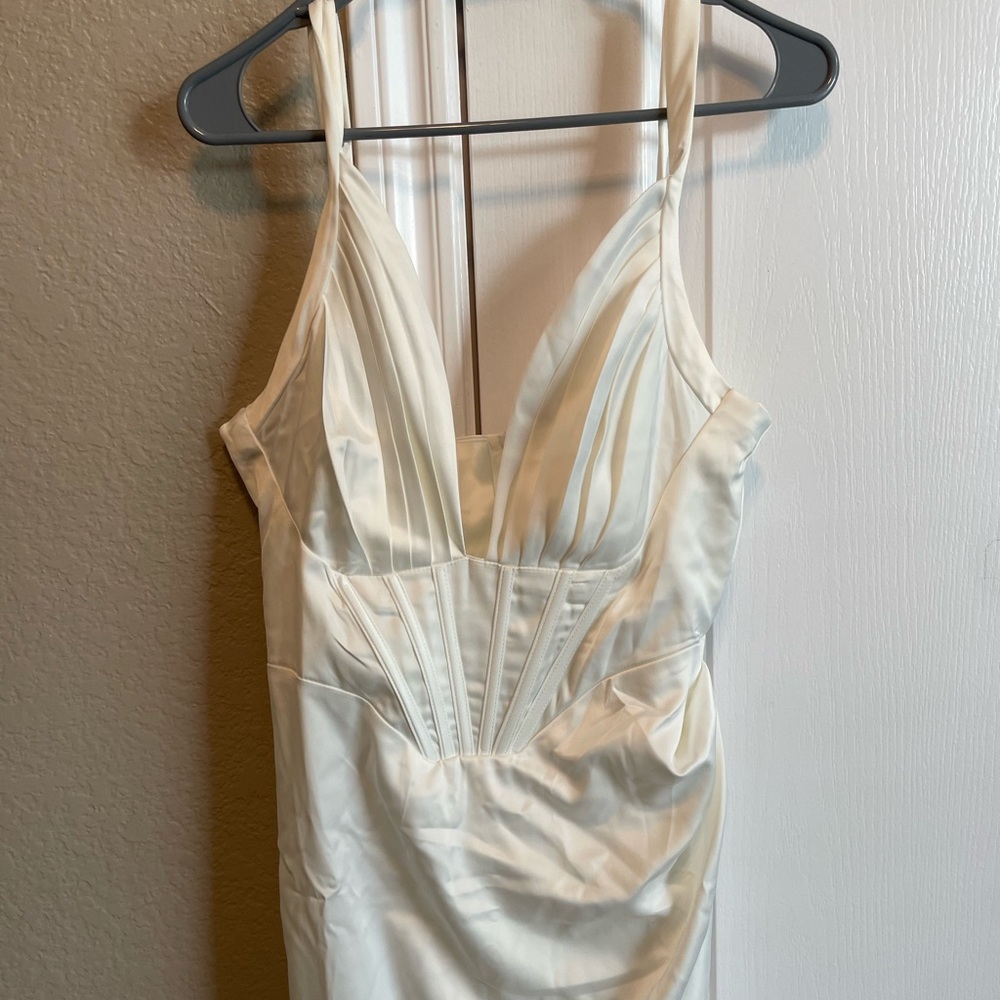 House of CB Dupe White Corset Dress